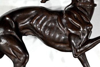 Brown Patina Cast Iron Subject "The Greyhound" - Late 19th century