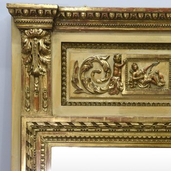 Piedmontese Trumeau In Carved And Gilded Wood Late Eighteenth Early Nineteenth