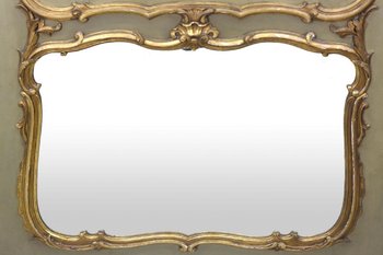 Louis XV Style Golden Lacquered Trumeau 1900s