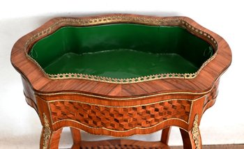 Planter in Marquetry, Louis XV style, Napoleon III period - Mid-19th century