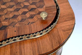 Planter in Marquetry, Louis XV style, Napoleon III period - Mid-19th century