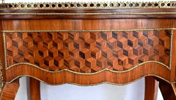 Planter in Marquetry, Louis XV style, Napoleon III period - Mid-19th century