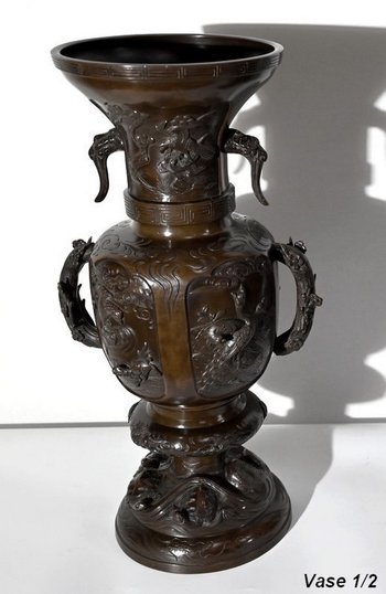 Importante Paire de Vases en Bronze, Japon – 1900