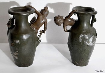 Paire de Vases en Régule, A. Moreau – Fin XIXe