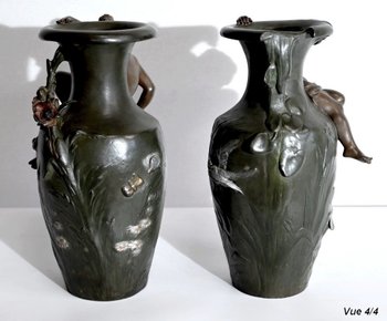 Paire de Vases en Régule, A. Moreau – Fin XIXe