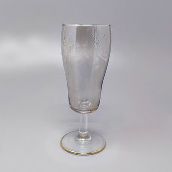 1960 Astonishing Series of Six Crystal Glasses. Made in Italy