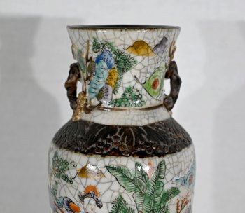 Nanjing Vase aus zerbrochenem Steingut, China - 19. Jahrhundert