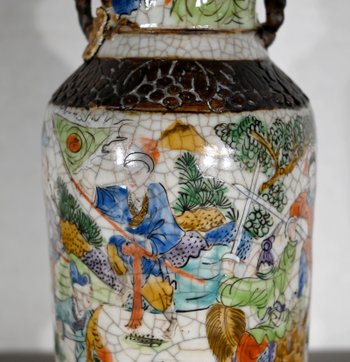 Nanjing Vase aus zerbrochenem Steingut, China - 19. Jahrhundert