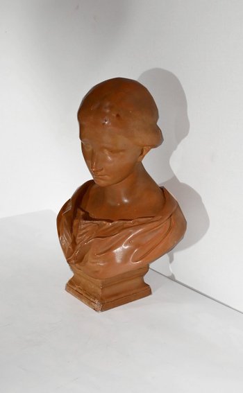 Busto in terracotta, firmato Atelier Lorenzi – 1920