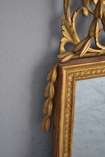 Miroir En Bois Doré Louis XVI époque XIXème