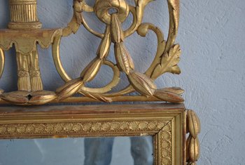 Miroir En Bois Doré Louis XVI époque XIXème