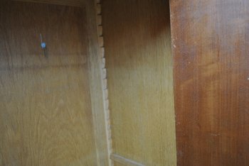 1940s Style High Sideboard In Blond Mahogany Checkered