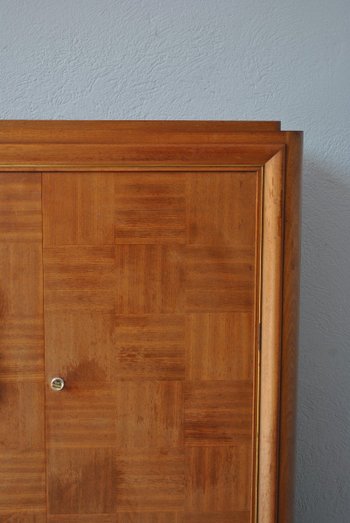 1940s Style High Sideboard In Blond Mahogany Checkered