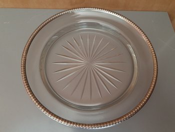 Presentation Plate , Cut Crystal And Solid Silver , Late XIX°.