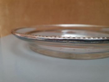 Presentation Plate , Cut Crystal And Solid Silver , Late XIX°.