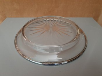 Presentation Plate , Cut Crystal And Solid Silver , Late XIX°.