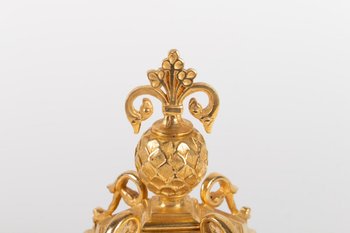 Encrier En Bronze Doré à Décor De Chimères, époque Napoléon III