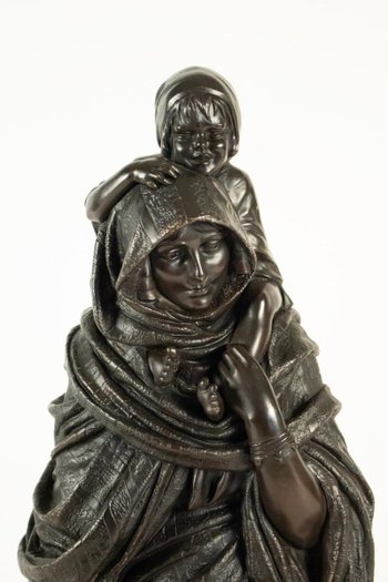 Chiparus Demetre, Orientalist Statue In Bronze With Brown Patina