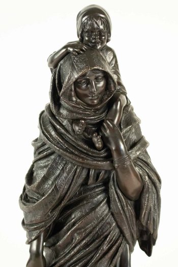 Chiparus Demetre, Orientalist Statue In Bronze With Brown Patina