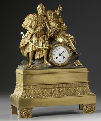 Orientalist Clock From The Restoration Period With Figures Of Turks.