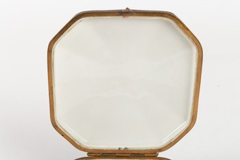 Coffret En Porcelaine Et Monture En Laiton, époque Napoléon III, Signé Marcy Limoges.