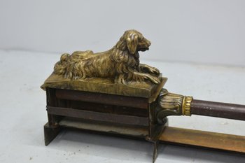 Paire De Chenets En Bronze Aux Chiens De Chasse XIXème