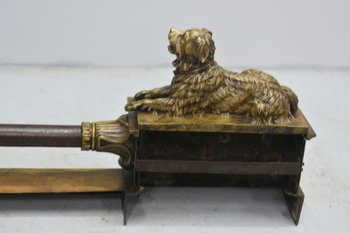 Paire De Chenets En Bronze Aux Chiens De Chasse XIXème