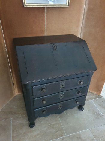 Scriban Commode, Blackened Wood, Louis XV, Late 18th/19th century.