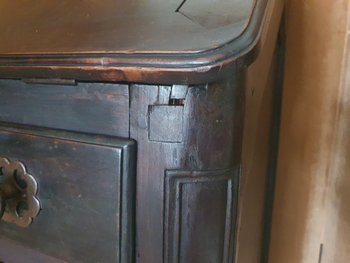 Scriban Commode, Blackened Wood, Louis XV, Late 18th/19th century.