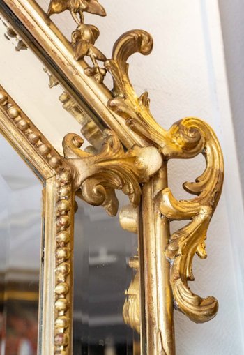 Gilded Wood Mirror Louis XV Style End of XIXth Century