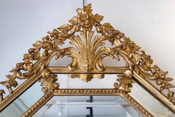 Gilded Wood Mirror Louis XV Style End of XIXth Century