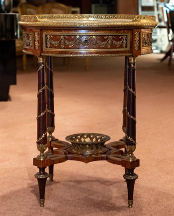 Round Pedestal Table In The Weisweiler Style 19th Century