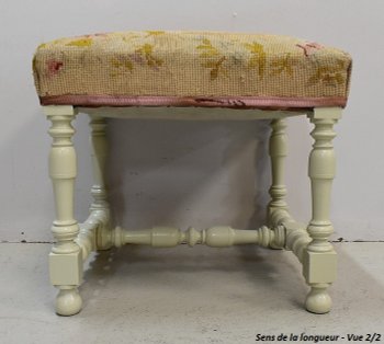 Canvas and wood stool, Louis XIV taste - End of XIXth century