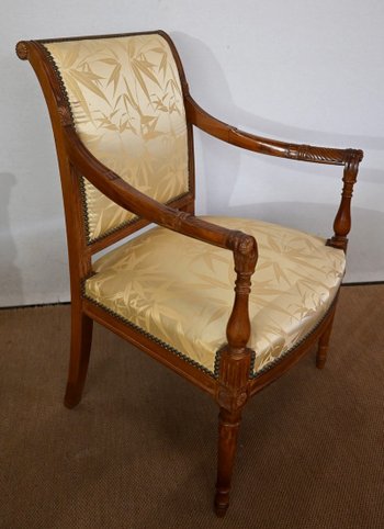 Paar Fauteuils aus Mahagoni, Stil Louis XVI / Directoire - Anfang 19.