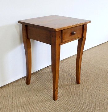 Small solid cherry wood end table, Louis XV taste - 2nd half of the 19th century