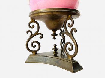 Pair of pink oil lamps Napoleon 3