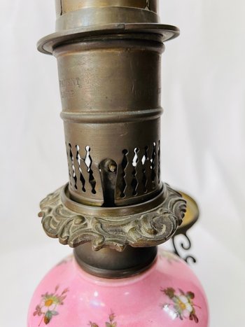 Pair of pink oil lamps Napoleon 3