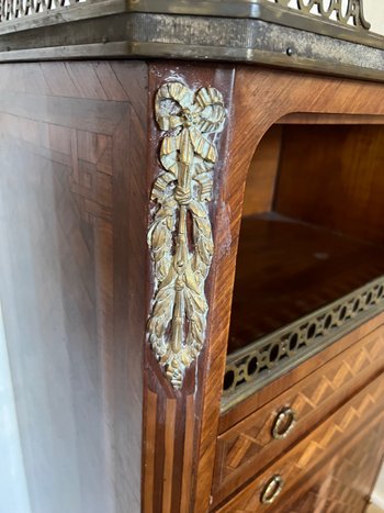 French marble top commode cabinet style Louis XVI 19th