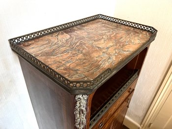 French marble top commode cabinet style Louis XVI 19th