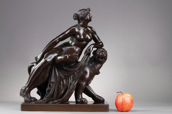 Bronze Ariane chevauchant une panthère, d'après Johann Heinrich Dannecker