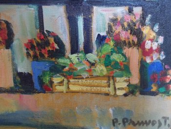 PRUVOST Pierre ( 1921- 2008 ) . Le Marché aux Fleurs.