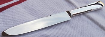 Coltello da tavola con manico in argento, stile "vieux paris" con marchio ODIOT