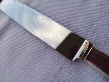 Coltello da tavola con manico in argento, stile "vieux paris" con marchio ODIOT