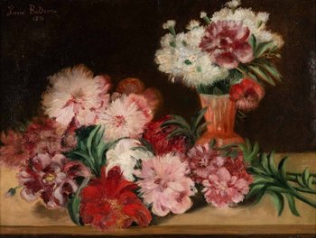 Pair Of Paintings Flowers XIXth Century