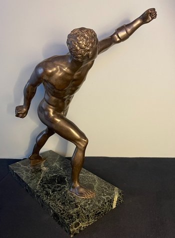 Gladiator der Borghese. Bronzeskulptur der Grand Tour (XIX. Jh.) H42