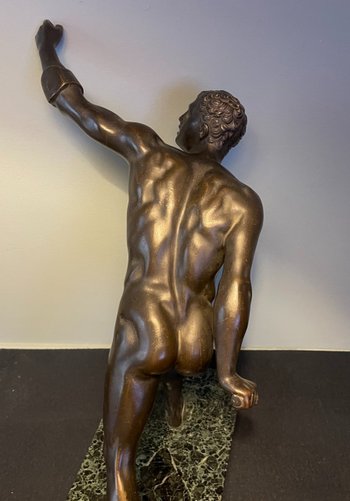 Gladiator der Borghese. Bronzeskulptur der Grand Tour (XIX. Jh.) H42