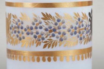 Service called "water glass" in opaline with Desvignes decoration, Charles X