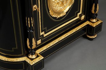 Anrichte Napoleon III Aus geschwärztem Holz Und Goldbronze