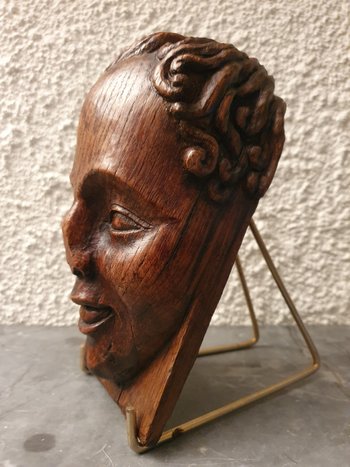 Head , Carved oak , XVII/XVIII°.