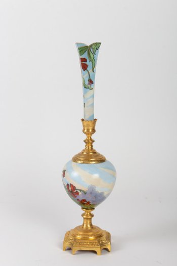 Art Nouveau Soliflore Vase, with Women And Flowers, 1900's